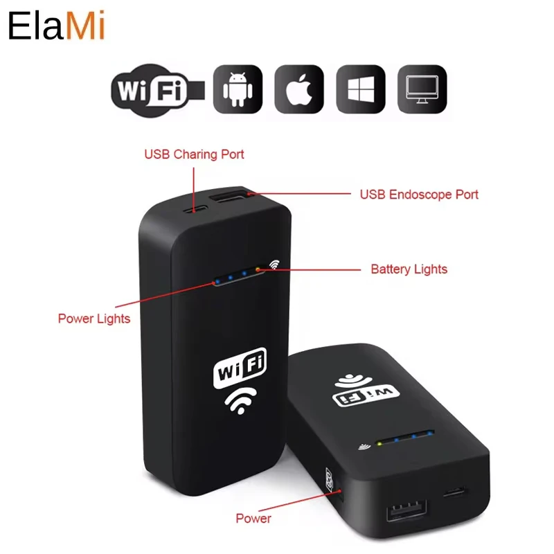 ELAMI-Wifi передатчик коробка для USB эндоскоп камера трубное зеркало 1200P 720P 480P разрешение, совместимо с Android iOS устройства