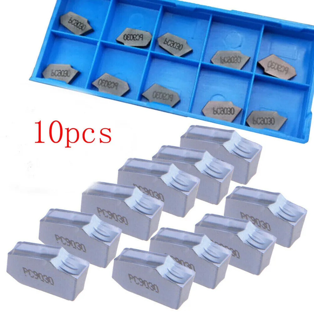 10Pcs SP300 PC9030 ZQMX3N Carbide Grooving Insert For Lathe Turning For Semi Finishing Cutting Tool 3mm Width Industrial Grade