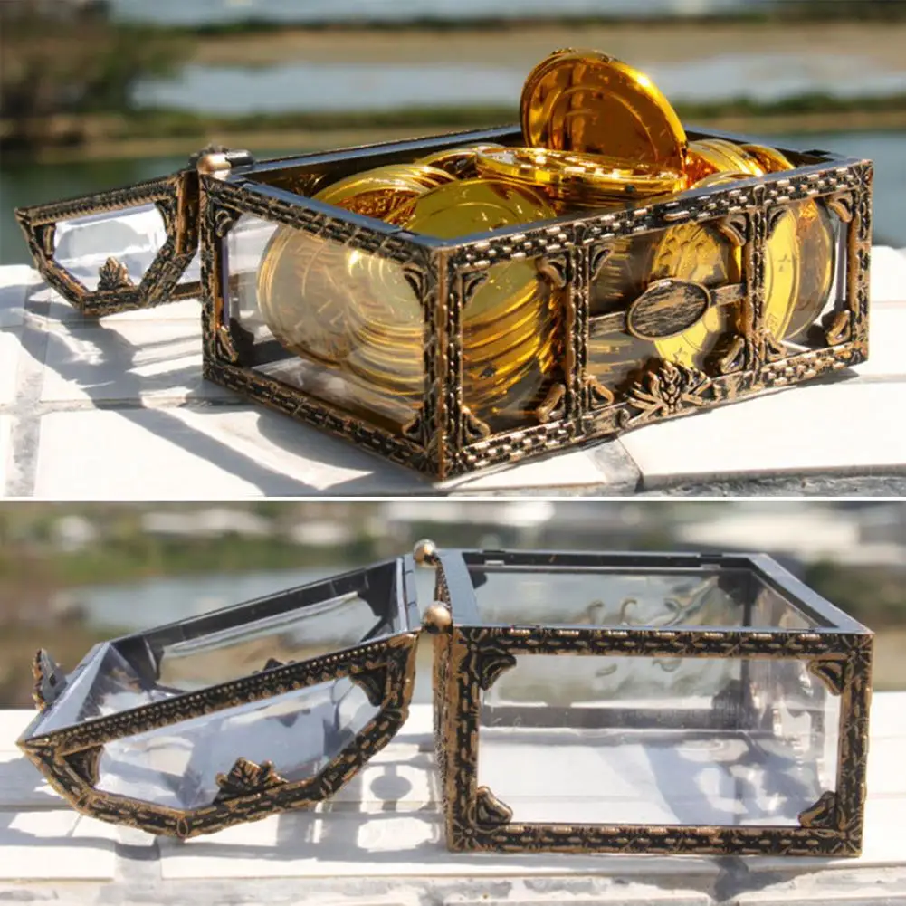 Vintage Storage Box Vintage-inspired Jewelry Organizer with Transparent Design Sturdy Structure Retro Storage Box for Solid