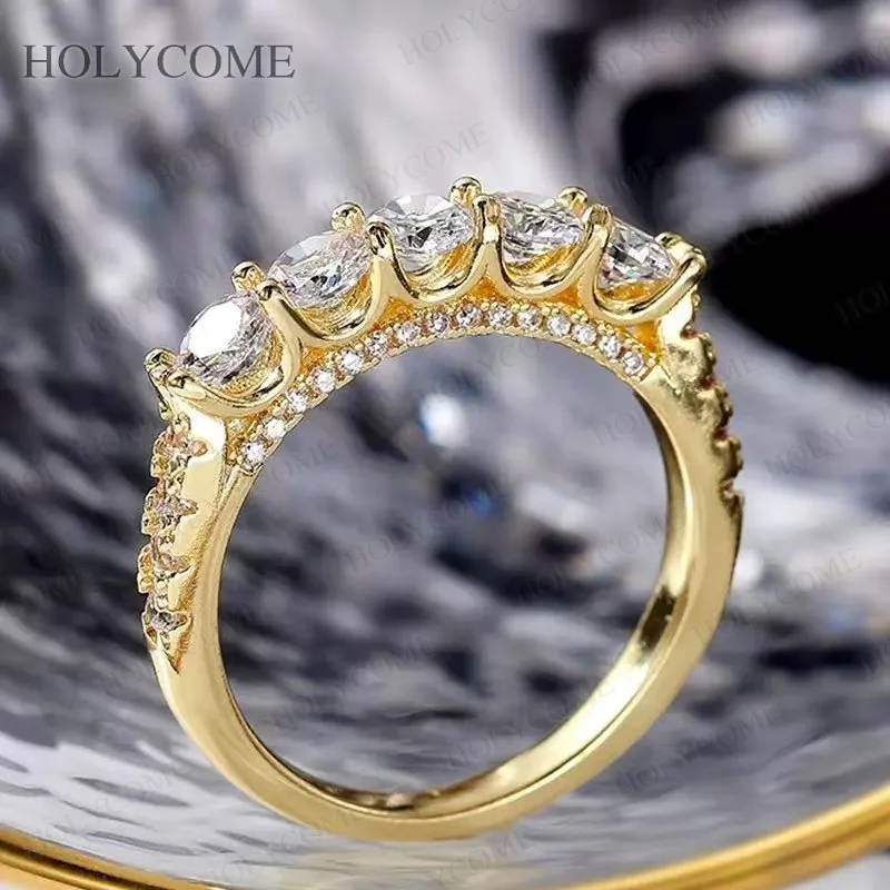 

Индивидуальное кольцо Moissanite Lab Diamond D Цвет 4 мм VVS1 с обручальным кольцом GRA из стерлингового серебра 925 пробы 10K 14K 18K позолоченное
