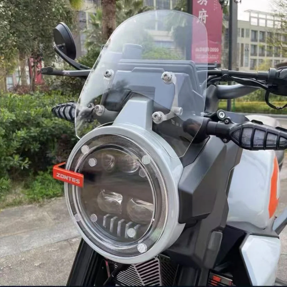 FOR ZONTES GK350 Front Windscreen Headlight Protection Cover DRL Color Film Wind Deflector & Light Guard Motorcycle Accessories