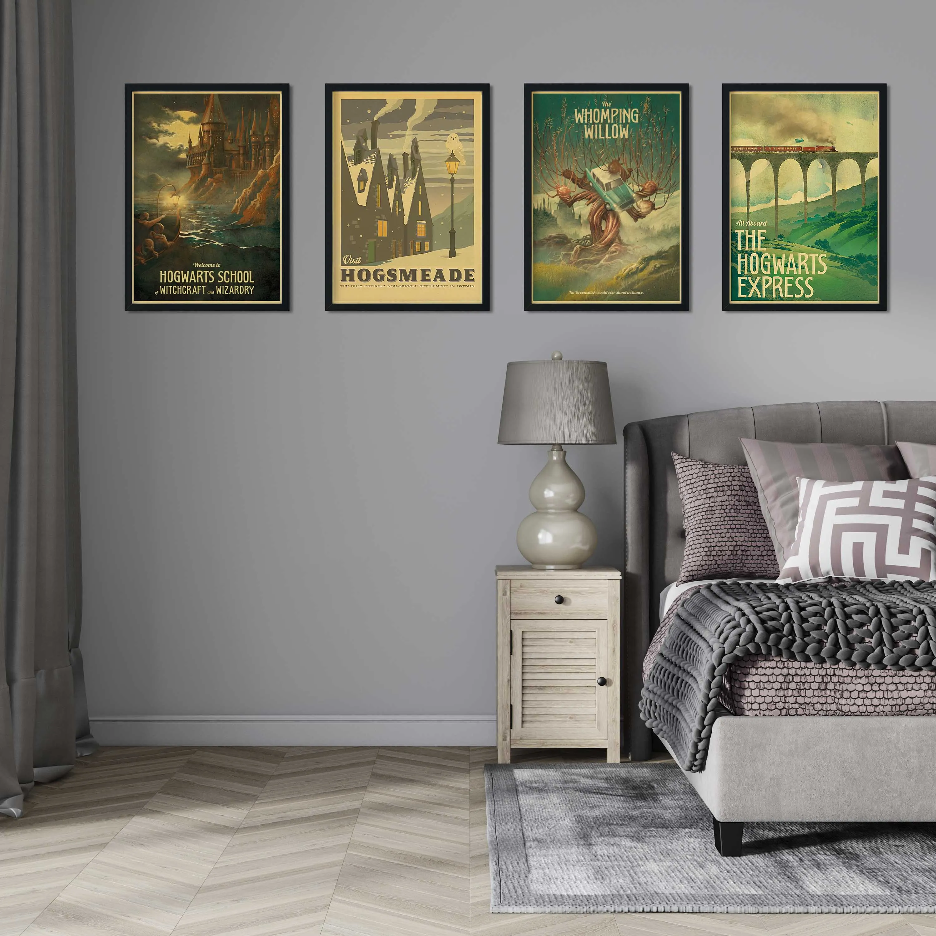 Vintage Home Wall Art Decor Old Movie Poster Old Style Magic Academy HD Print Room Hanging Painting Canvas Poster z1