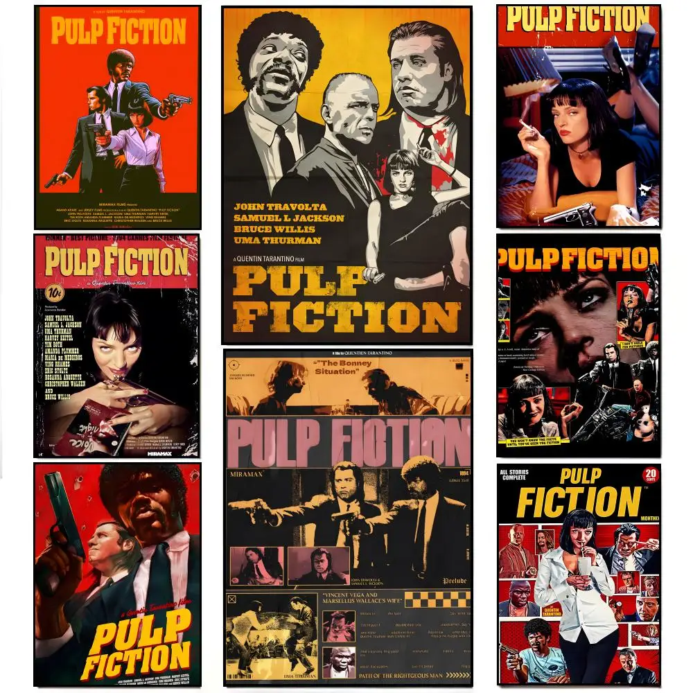Cult Movie Pulp Fiction Poster HD  Waterproof Wall Sticker Bar Living Room Decor Gift