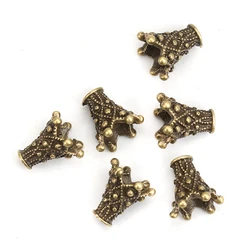 Handmade Beads Caps Flower Antique Bronze Color Charms DIY Necklace Jewelry Gifts(Fit Beads Size: 10mm Dia.) 13mm x 13mm,20PCs