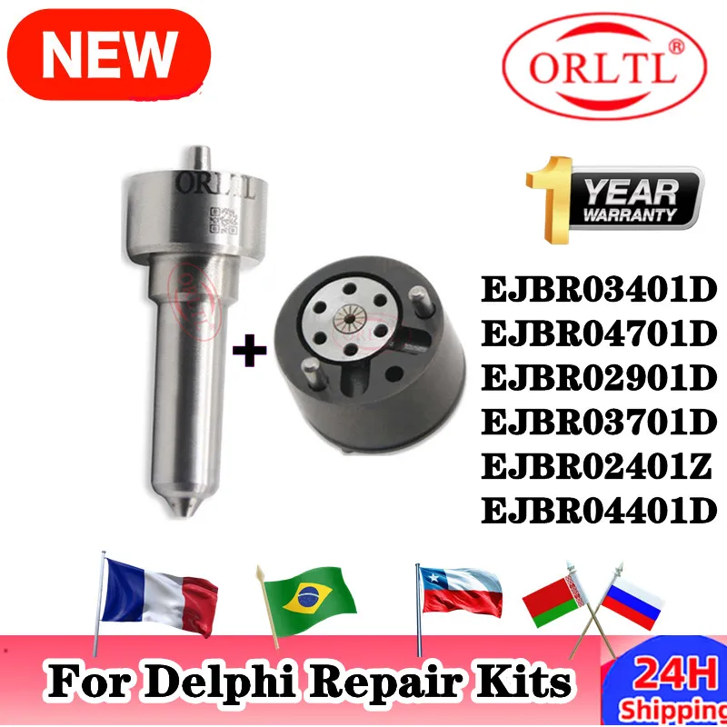 ORLTL NOZZLE+VALVE REPAIR KITS For Delphi INJECTOR EJBR03401D EJBR04701D EJBR04401D EJBR02201Z EJBR02901D EJBR03701D EJBR02401Z