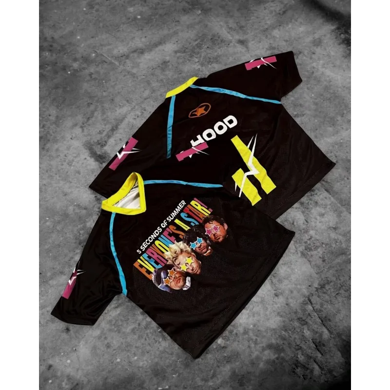 New 3D Printed Parent-child Sports Casual American Retro Breathable Quick Drying Comfortable Casual Street Wear Band Fan T-shirt
