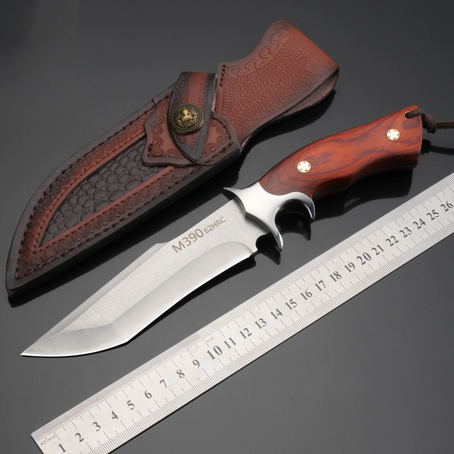 Professional Japanese kitchen knife, high-quality stainless steel keel, one-piece snow leopard curved blade, sharp fruit knife