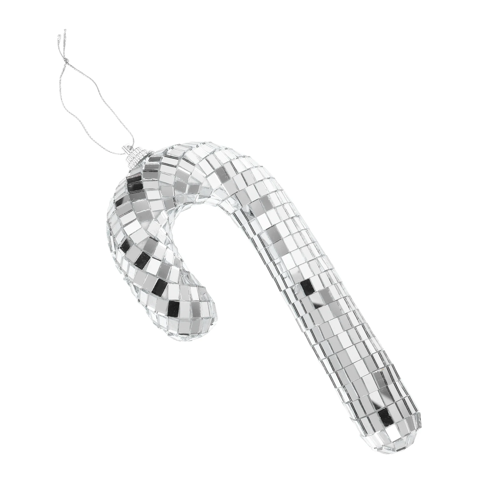 

Christmas Mirror Cane nament Silver Disco Glass Decor Xmas Tree Hanging Adornments Home Decor Elegant Design Christmas