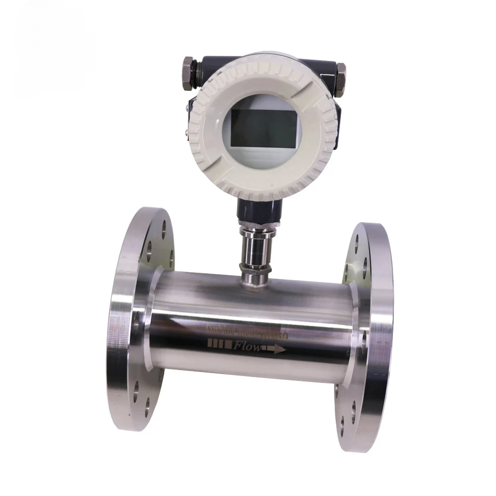 DN80MM Turbine Flowmeter Stainless Steel Explosion-proof Liquid Flow Meter 4~20mA Output With LCD Display Flange Connection