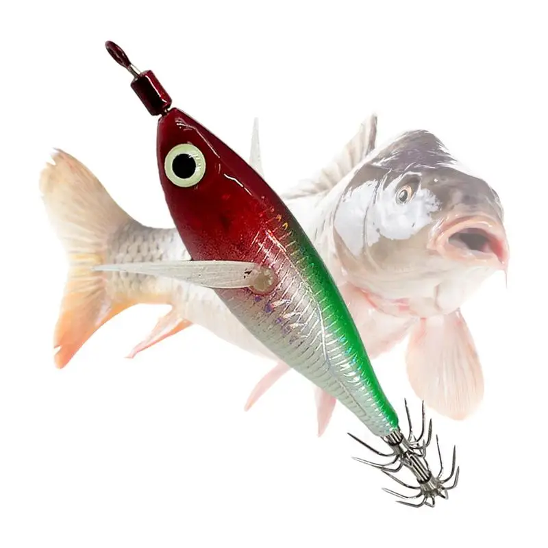 Squid Jig Glow in The Dark Salmon Jigs Trolling Lures Deep Sea Fishing Lures Saltwater Jigs Animated Lure for Fishing Octopus