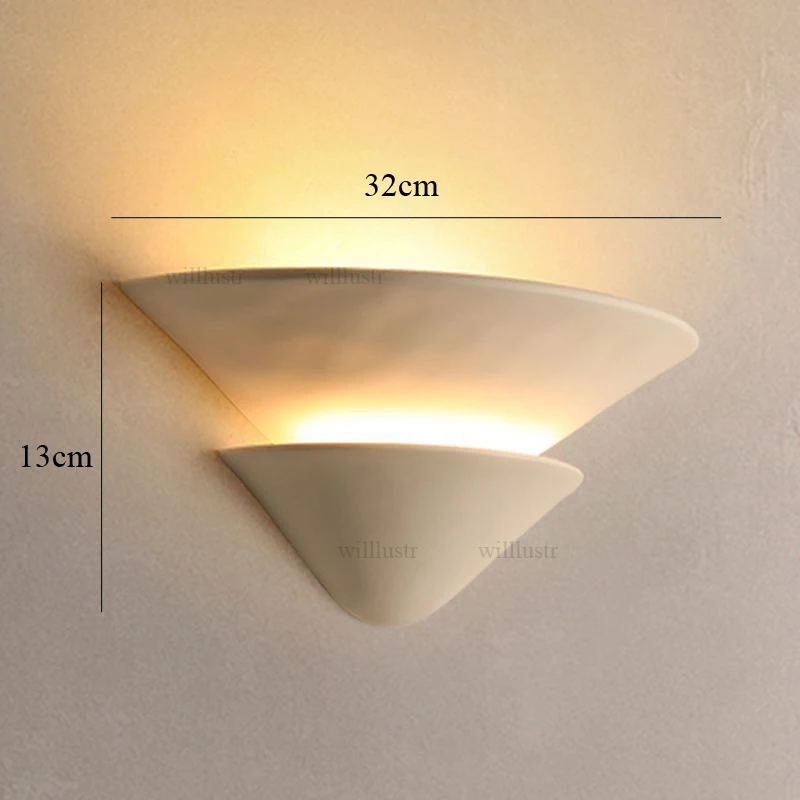 Double Decker Gypsum Sconce French Style Plaster Wall Lamp for Hotel Bedside Inn Staircase Corridor Hallway Baroque Art Lighting