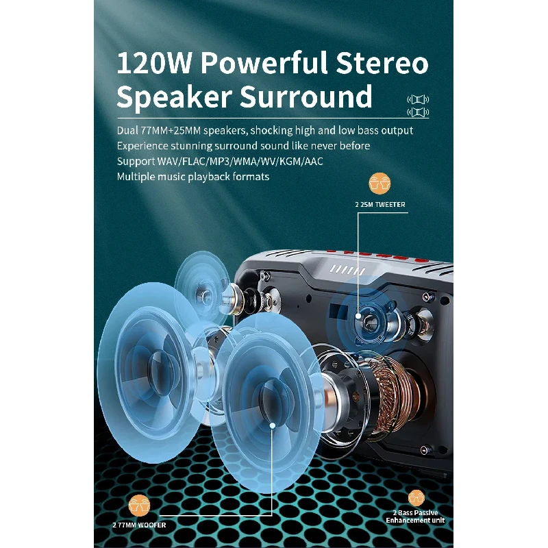 X Portle Blue-tooth 0W StormBox Blast Outdoor Wirels IPX Waterproof Party Camping Speaker 0H Playtime