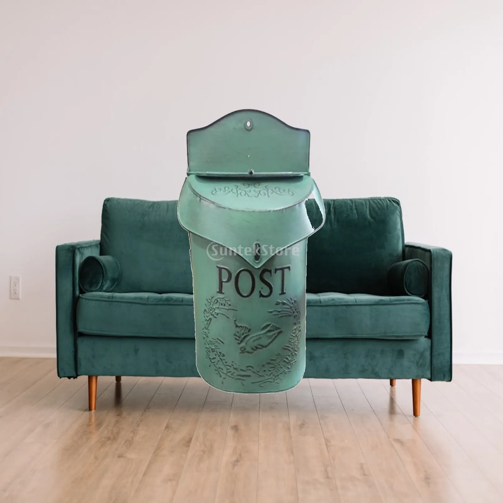Wall Mounted Mailbox,Mail Drop Box Comment Box Iron Post Magazines Box Nostalgic