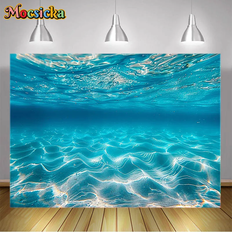 Mocscicka fondo de fotografía Océano Azul, fondos de fotografía occidental, arena, cielo azul, playa, decoración de fiesta de cumpleaños para niños, accesorios de estudio