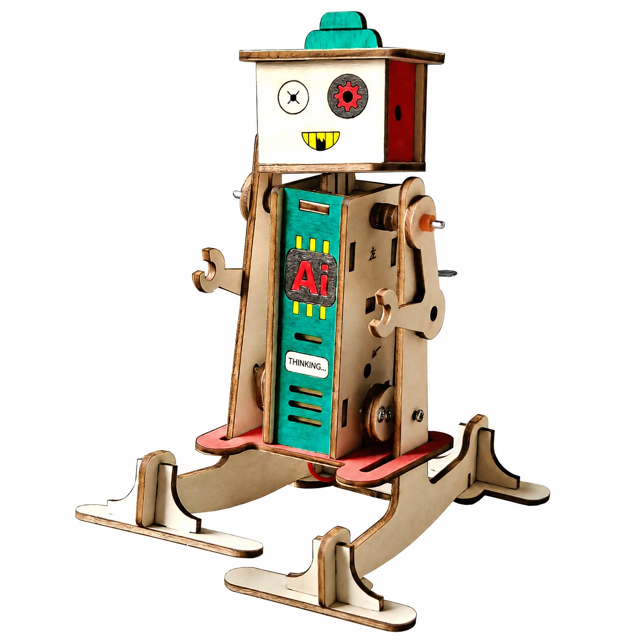 DIY Wooden Robot Model Science Experiment STEM Educational Toy for Kids Manual Assembly School Project Teaching Aid Xmas Gift!!!