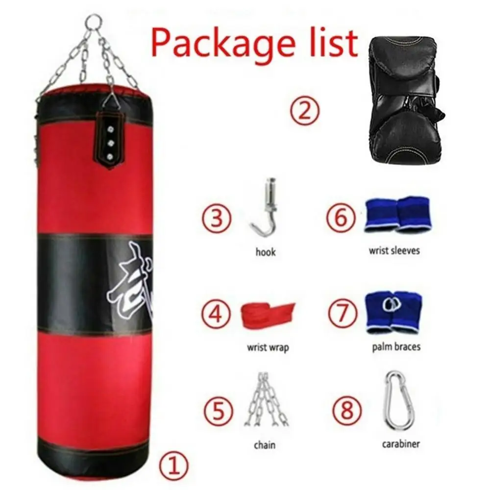 Punching Bag Sandbag Hanging 8Pcs/Set Fitness Training MMA Boxing Sport Kick Sandbag