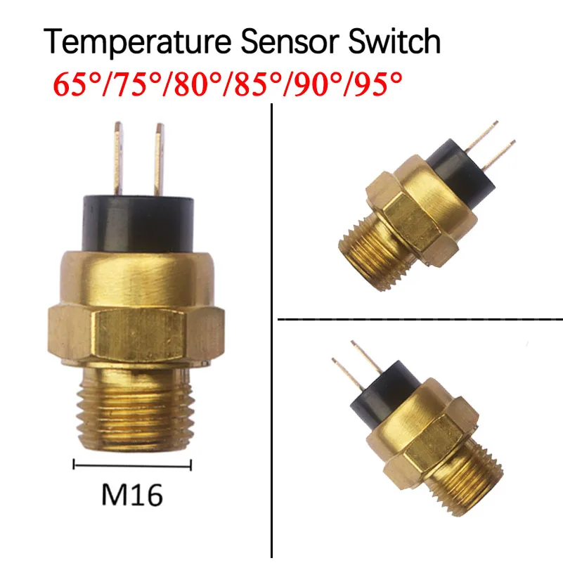 M16 65/75/80/85/90-95 ° Motorcycle Electric Radiator Coolant Fan Water Temperature Thermostat Switch Temp Sensor