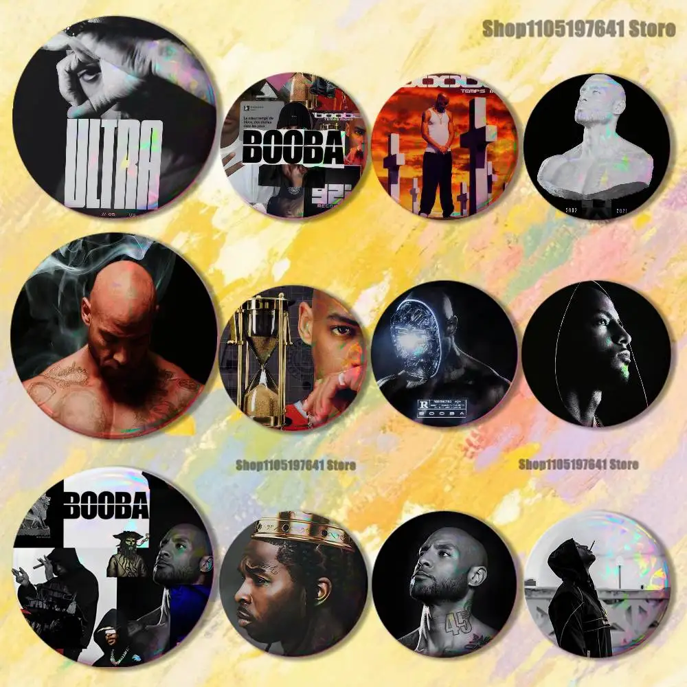 B-Booba-S Rapper Badges Button Round Creative Pin Brooch Badge Bag Decor Accessories Fans Collect Friends Gifts