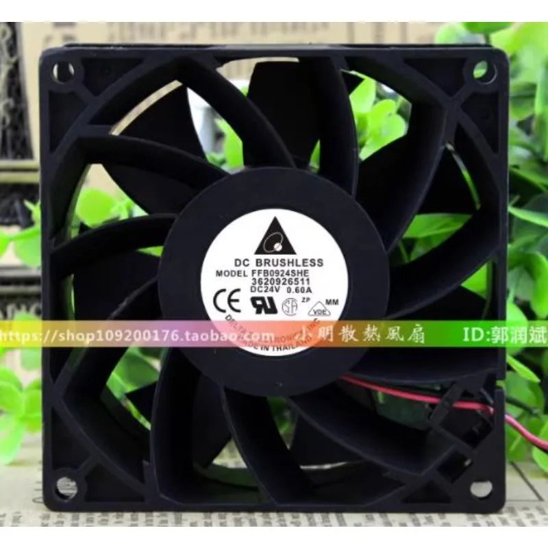 Original Cooler Fan for DELTA FFB0924SHE 24V 0.60A 9238 9CM Frequency Converter Cooling Fan 92x92x38mm