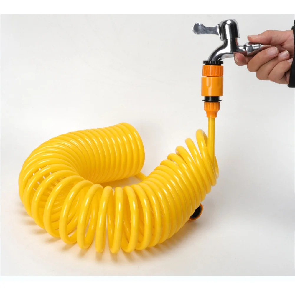 

Garden Hose with Coil Design Lightweight EVA Material and Rust Resistant Brass Connectors for Efficient Watering and Cleaning