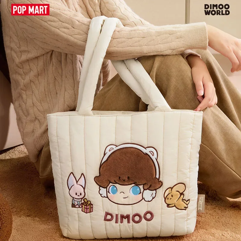 POP MART Warm Fluffy Series Dimoo Cloud Bag Shoulder Bag 100% Original Cute Action Anime Figure Ornaments Collection Gift