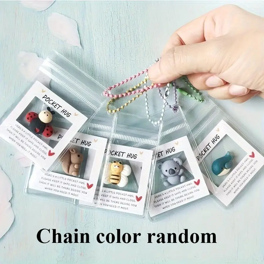 1/5/10/20/50/100pcs /s of Animal Pocket Hug Cards in Transparent PVC Bags, Perfect for Birthdays, Weddings, Graduations, Back to