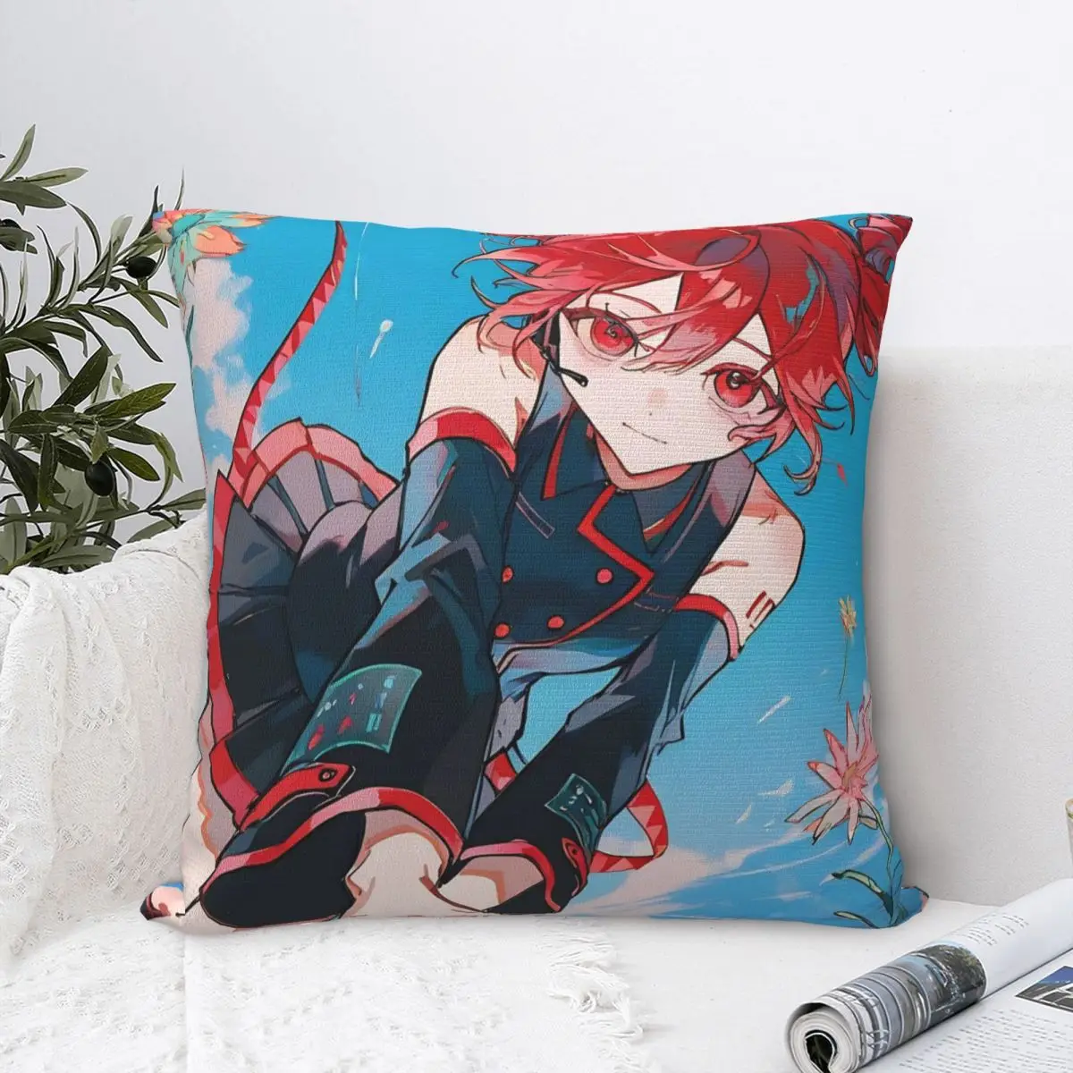 Kasane Teto Pillowcase Polyester Cushion Cover Decorations Anime Vtuber Pillow Case Cover Home Square 40X40cm