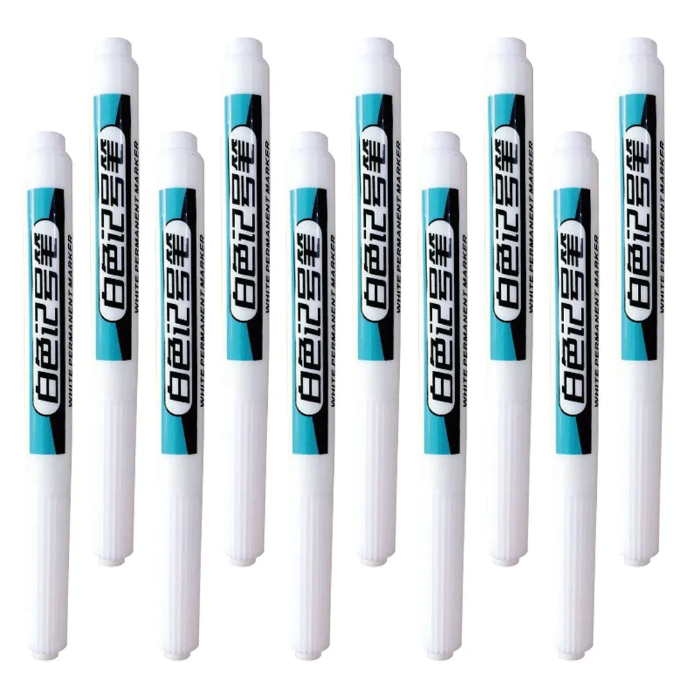 10Pcs Multi-Function Permanent Markers Non-Fading Ink Deep Hole Pens Woodworking Metal Construction Paint Marker