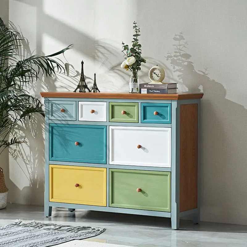 American style rustic contrasting chest of drawers solid wood chest of drawers storage old mediterranean chest of drawers