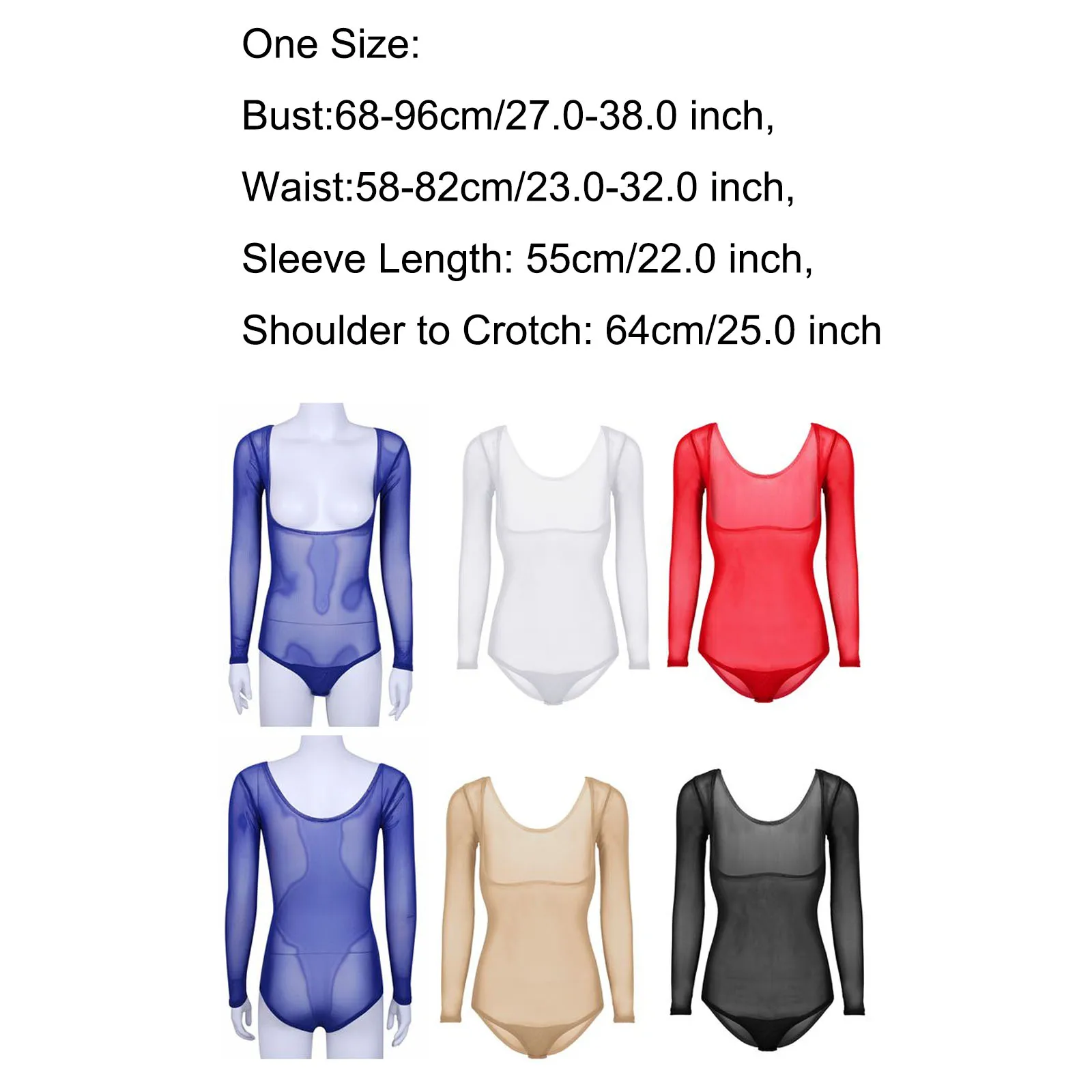 Women Belly Dance Bodysuit Sheer Mesh Chest Opened One Piece Leotard Bottoming Shirt Tops Lady Dance Bodystocking Underwear