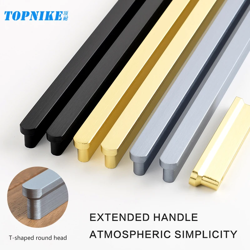 400mm long wardrobe door handles kitchen cabinet and bathroom cabinet long strip easy-install aluminum alloy pulls