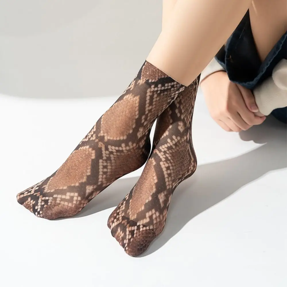 New Lightweight Chic Leopard Print Mesh Socks Soft Durable Short Socks Comfortable Women Socks Elevate Your Style & Comfort