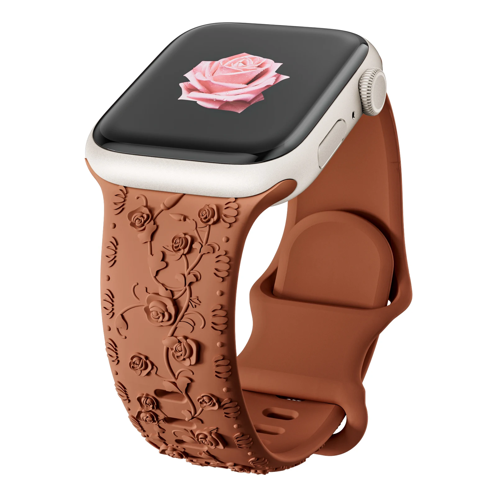 Für Apple Watch Armband 42mm 41 40 45mm 49mm 44mm Blumen-Gravur Armband Correa für iWatch Series 12 11 10 9 7 SE 6 8 Ultra4 – Detail 30
