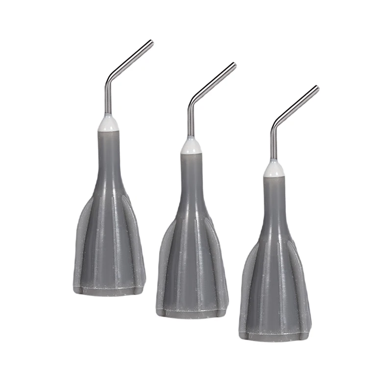 20pcs Dental Delivery Tips Flow Composite Resin Conveyor Flowable Tip Grey Tip Dentistry Disposable Tools