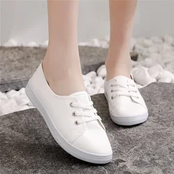 Women Fashion Light Weight Anti Skid White Canvas Shoes Student School Classic Black Round Toe Shoes Lady Home Street Shoes A90