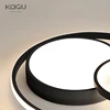 KAGU 블랙 현대 LED 천장 조명 거실 침실 다이닝 룸 디 밍이 가능한 램프 실내 라운드 링 전등 6