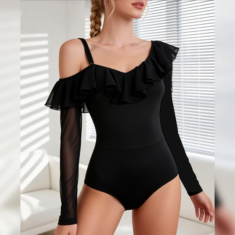 haut-de-danse-latine-pour-femmes-col-a-volants-body-noir-vetements-de-danse-moderne-vetements-de-performance-pour-danseuse-vetements-d'entrainement-5751