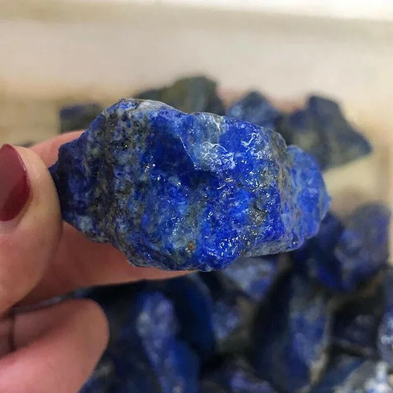 100% Natural Lapis lazuli Stone Crystal Bule Color Rough Stone Mineral Home Decor Fish Tank Flower Crystal Decoration 3-5cm