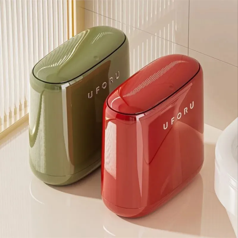 

Мусорное ведро для узких пространств в ванной и туалете, с крышкой, нажимное, для гостиной, пластиковое, для мусора и бумаги, ZI611