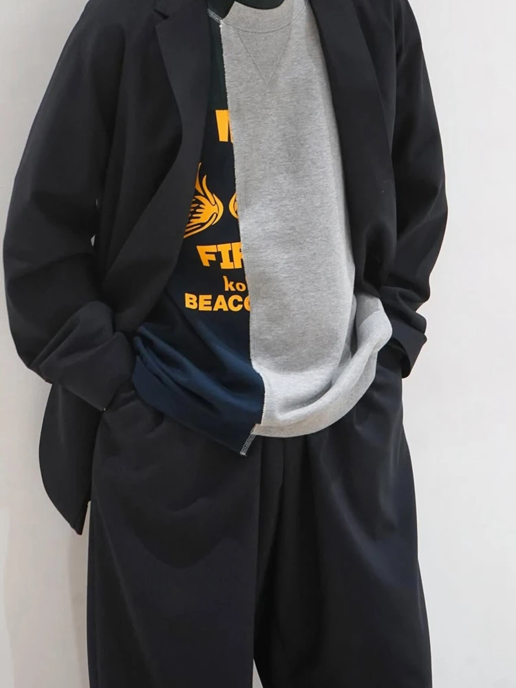 تي شيرت KOLOR 25SS ياباني كاجوال بأكمام قصيرة مطبوع عليه ربط عتيق