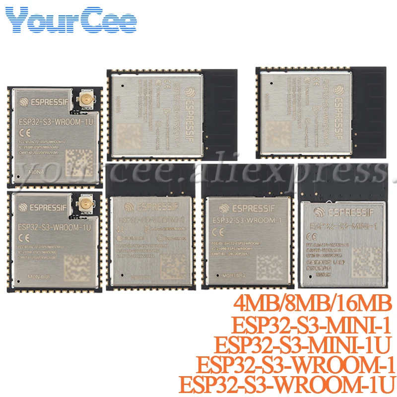 ESP32 ESP32-S3-WROOM-1 ESP32-S3-WROOM-1U ESP32-S3-MINI ESP32-S3-MINI-1U Dual Core 4MB 8MB 16MB MCU WiFi Wireless Module