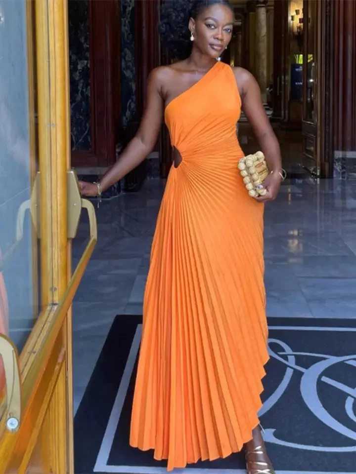 Seksowna, plisowana, marszczona sukienka A-line dla kobiet, z wysokim stanem, dekoltem w serek, długa, wyszczuplająca suknia wieczorowa, elegancka, na studniówkę, letnia moda.