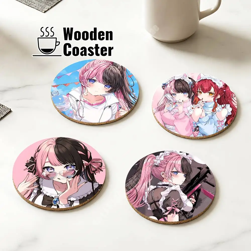 Tachibana Hinano Apex Vtuber Wooden Cup Mat Americano Beer Milk Water Coaster for Baking Studio