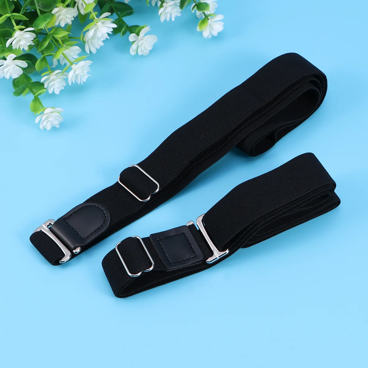 

2pcs Plus Anti-Slip Clips For Shirt Stays Holder Men Women Belt Style Shirt Holders Durable Non-Slip Gift Black