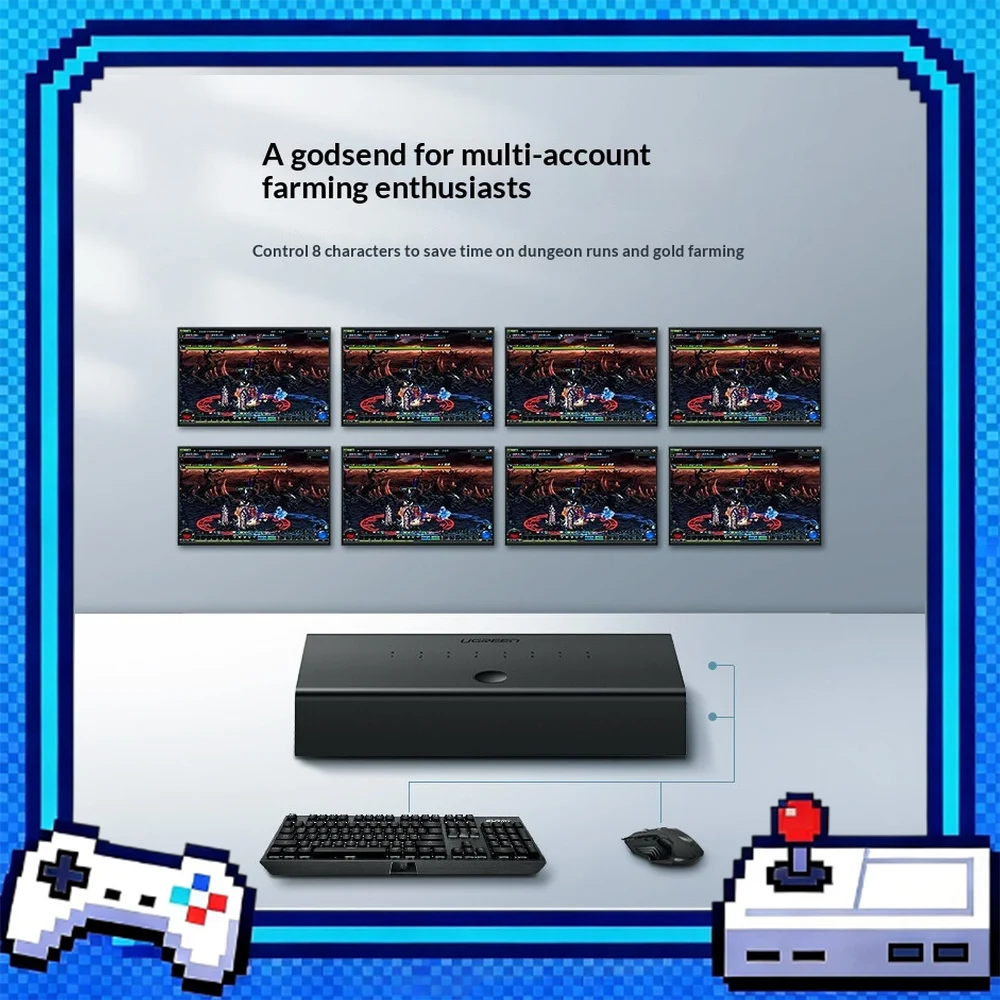UGREEN 60102 CM229 USB 8 Port Synchronous Controller Multi Computer Keyboard Mouse Control Sharing Device
