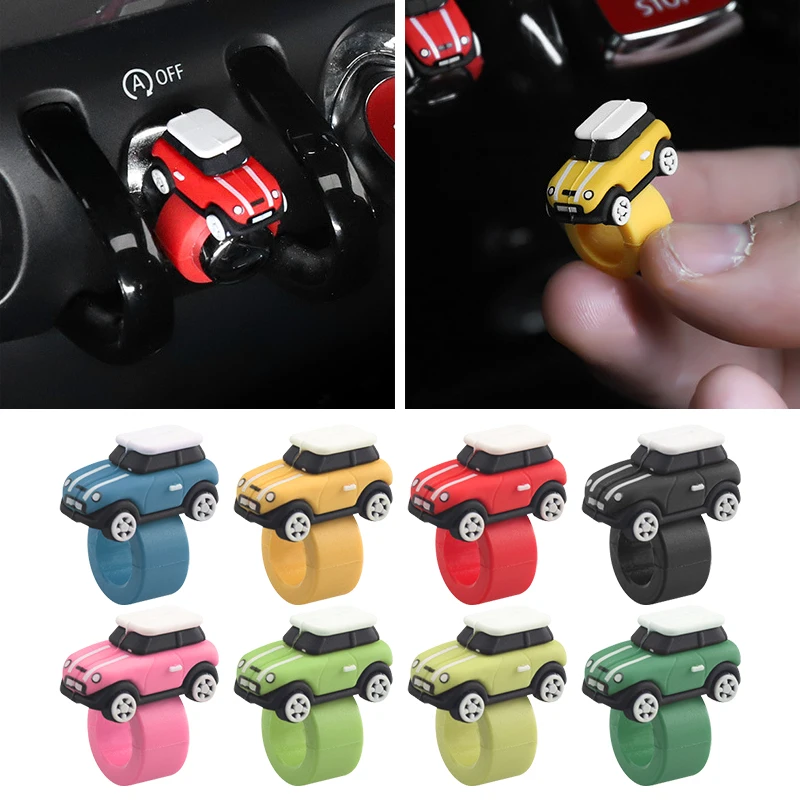 1pc For Mini Cooper F56 Car Dashboard Ornaments Decal For MINI Cooper Silicone Car Model Button Cover Start Stop Button Stickers