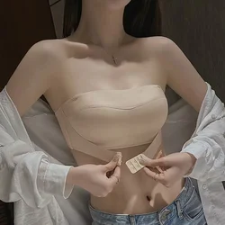 Strapless Women's Underwear Non-slip Gathered Small Chest Tube Top Beautiful Back Invisible Anti-light Wedding Women's Bra