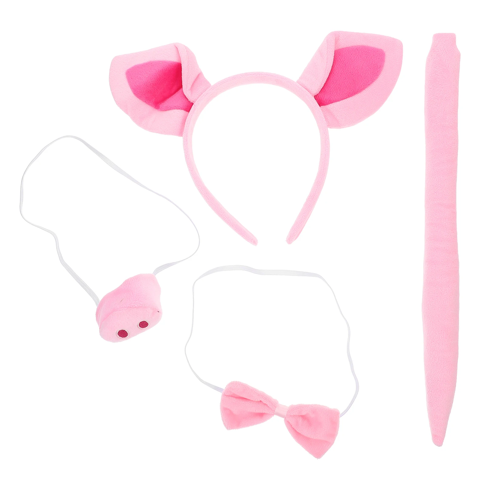 

1 set Cute Pig Costume Set Animal Cosplay Accessories Halloween Party Headband Tail Prop Lightweight Stylish Wearable Perfect