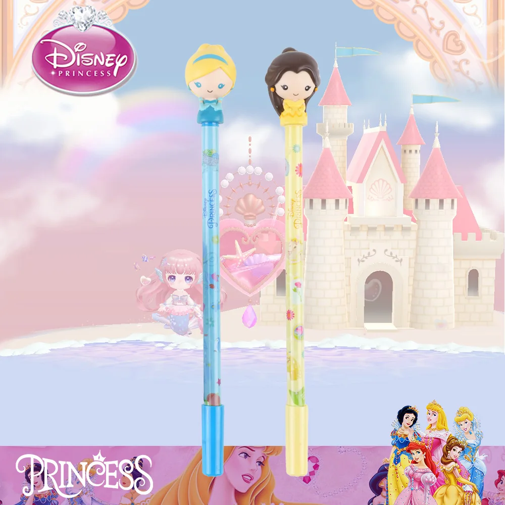 

2Pcs Disney Princess Officially Licensed Ballpoint Pen Cinderella Belle Novelty Writing Tool School Supplies Office Stationery