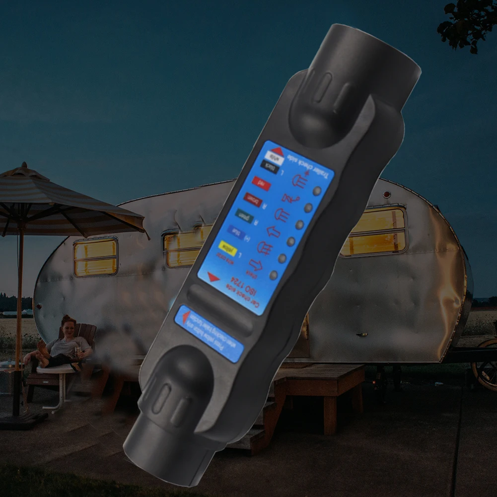 

RV Connector Tester Plug Tool 7-Pin Wiring Circuit Tester Connector Wiring Circuit Light Test Tool for Trailer Towing